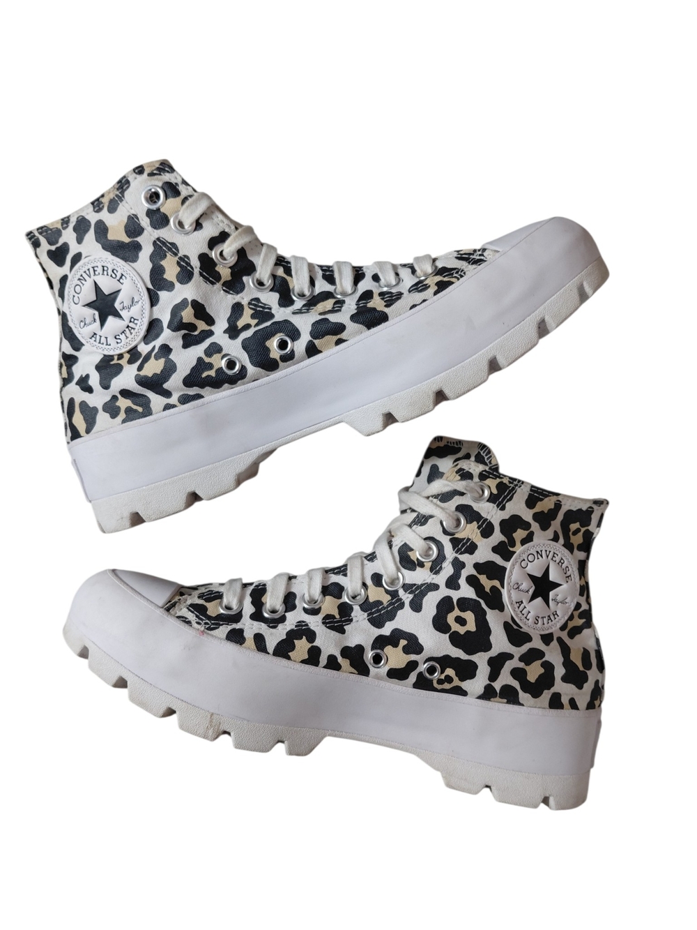 Converse All Star Leapord High Top Lug Sole Sneakers Women's Size 9